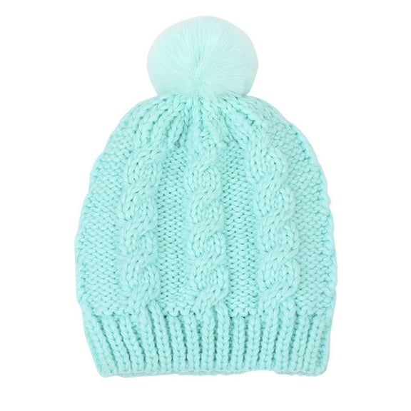 Generic Wide Brim Hats for Children's Toddler Winter Hat for Baby Girl Boy Knitted Warm Skiing Cap Lovely Pompom Kids Beanie Outdoor Camping Hat for Boys Girls(,E)