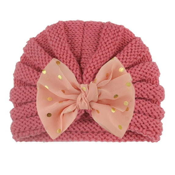 Generic Wide Brim Hats for Children's Baby Kids Boys Girls Beanie Bowknot Elastics Turban Hat Cap for Fashion Casual Four Seasons Caps(One Size,L)