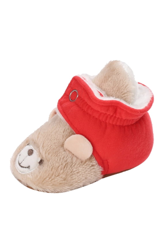 Winter Children Baby Boots Boys Girls Cotton Shoes Cotton Wool Warm Cute Cartoon Deer Bear Panda Shape Shoes