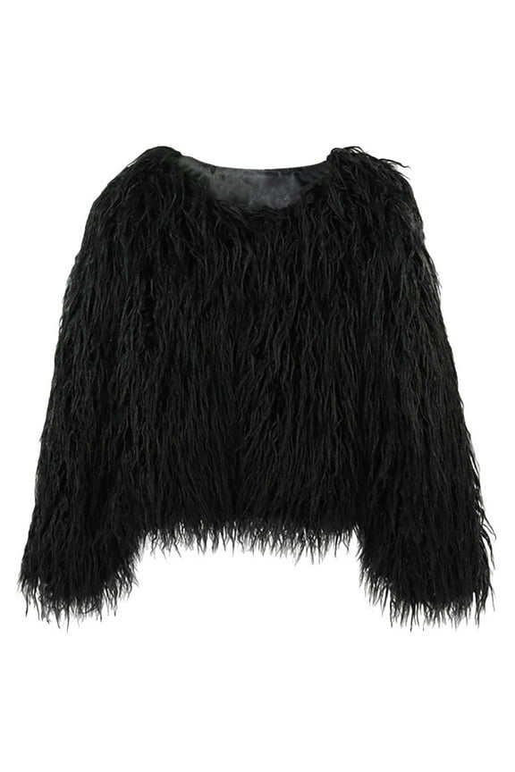 Winter Fluffy Faux Fur Coat Women's Shaggy Jacket Long Sleeve Outwear