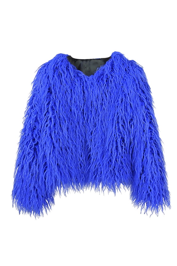Winter Fluffy Faux Fur Coat Women's Shaggy Jacket Long Sleeve Outwear