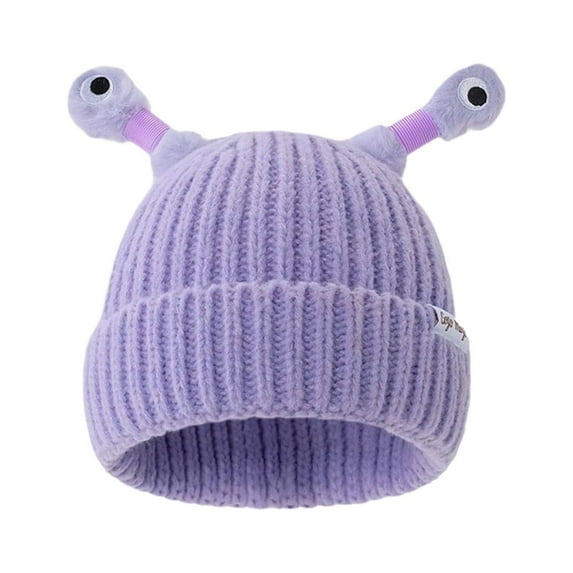 EnJoCho Parent Child Cute Glowing Little Knit Hat Funny Handmade Hat With Big Eye Can Be Stretched Knitted Winter Hat For Both Men And Women