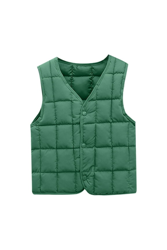 Winter Tops for Children Toddler Boys Girls Down Vest Autumn/Winter Front Buckle Solid Color Children's Vest Party Birthday School Spring Coat