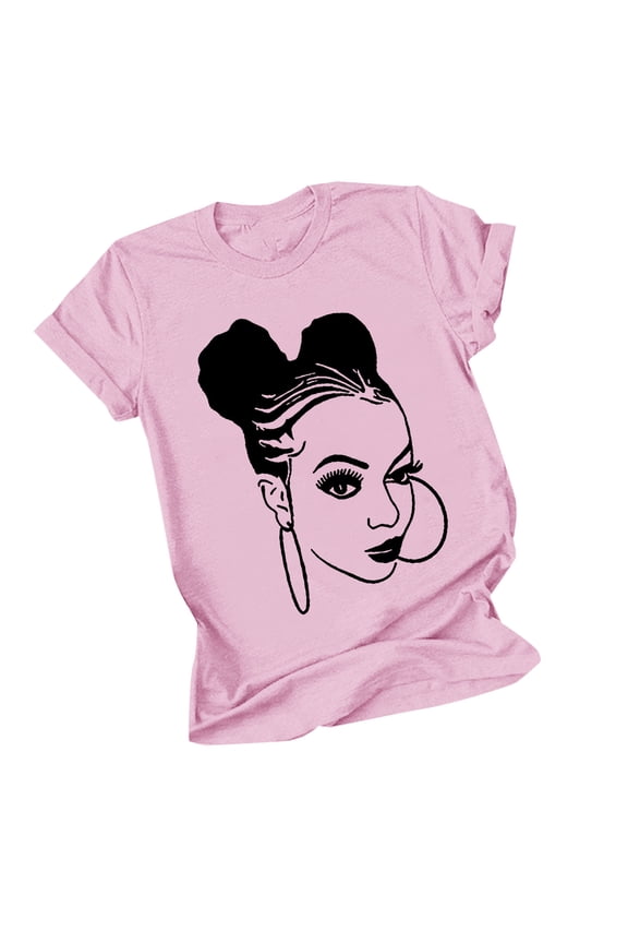 Woman Summer Tops Black Girl Queen Graphic Short Sleeve Tee Crewneck Vintage Melanin Loose Fit Tshirts