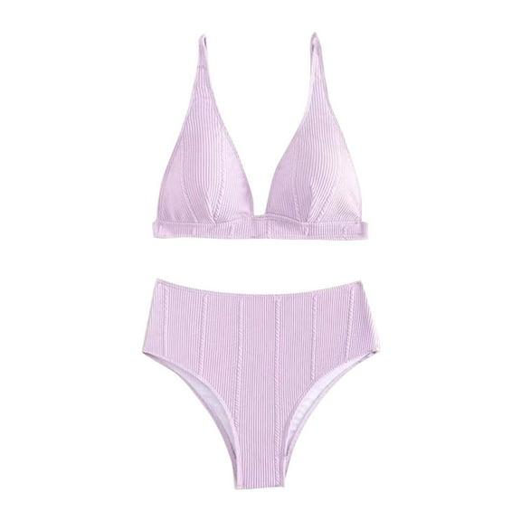 Generic Women 2 Piece Swim Suits High Waisted Sets Sets Textured Deep V Neck Bathing Suits Swimming Swimwear Swimsuit