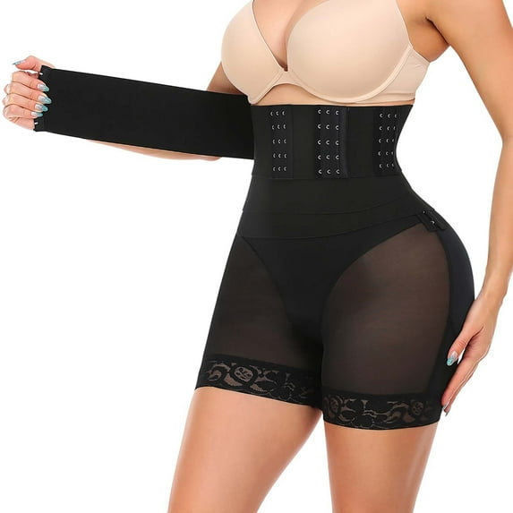 Generic Women High Waist Butt Lifter Shapewear Shorts Body Shaper Waist Trainer Tummy Control with Removable Waist Wrap