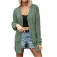 thumbnail image 1 of Generic Women Long Cardigan Sweater Fall Winter Long Sleeve Casual Loose Open Front Cable Knit Sweaters with Pockets, 1 of 2