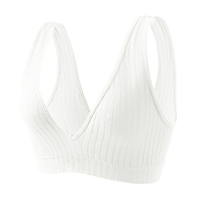 Generic Women New Crop Tops Large Bust Bust Deep V-Neck Breathable Bras Wireless Comfortable Supportive Everyday Wear Top