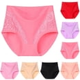 thumbnail image 1 of Generic Women Plus Size Panties Leakproof Underwear Tummy Control Panty Solid Soft Underpants Leak Proof Briefs 04# Watermelon Red 4XL, 1 of 4