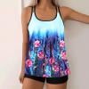 Generic Women Plus Size Swim Suits Printing Modest Ruched Swimsuits Two Piece Tankini Tops with Shorts Swimwear