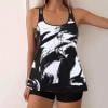 thumbnail image 1 of Generic Women Plus Size Swim Suits Printing Modest Ruched Swimsuits Two Piece Tankini Tops with Shorts Swimwear, 1 of 4