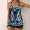 thumbnail image 1 of Generic Women Plus Size Swim Suits Printing Modest Ruched Swimsuits Two Piece Tankini Tops with Shorts Swimwear, 1 of 5