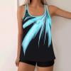 thumbnail image 1 of Generic Women Plus Size Swim Suits Printing Modest Ruched Swimsuits Two Piece Tankini Tops with Shorts Swimwear, 1 of 5