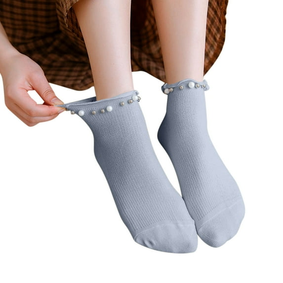 Generic Women'S Ankle Socks Ladies Dress Socks Women Autumn And Winter Matching Pearl Thickened Warm Mid Tube Socks Women Thick Socks Women'S Colorful Socks