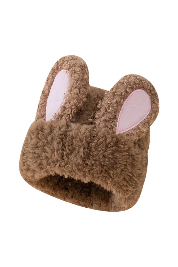 Generic Women'S Cute Animal Ears Earflap Hat Winter Cute Knitted Hat For Women In Autumn And Winter Sweet And Versatile Warm Toe Head Woolen Hat Men And Women Patterned Knit Cap