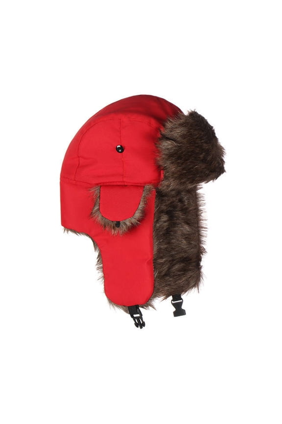 Generic Women'S Fur-Lined Aviator Hat Women'S Cozy Faux Fur Hat With Earflaps Hat Women's Winter Cycling Warm Winter Windproof Ear Protector Caps Cold Proof Windscreen Hat Cotton Lei Feng Hat Men