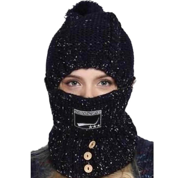 Generic Women'S Knit Earflap Neck Warmer Hat 2 In 1 Scarf Knitted Hat Knitted Hat With Ear Protectors Outdoor Riding Elastic Warm Ear Knitted Hat Unisex Oversized Knit Beanie