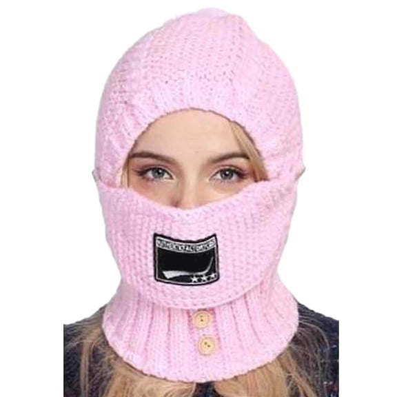 Generic Women'S Knit Earflap Neck Warmer Hat 2 In 1 Scarf Knitted Hat Knitted Hat With Ear Protectors Outdoor Riding Elastic Warm Ear Knitted Hat Unisex Oversized Knit Beanie