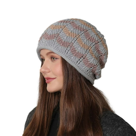 Generic Women'S Warm Knit Beanie Ladies' Cozy Wool Hat Slouchy Hat For Women Winter Warm Soft Oversized Cable Knit Cap Gender-Neutral Knit Pom Beanie Women'S Winter Cable Knit Cap