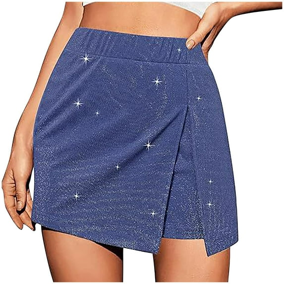 Generic Women Sequin Casual Shorts Elastic High Waist Slit Loose Comfy Glitter Short Summer Fashion Evening Club Shorts