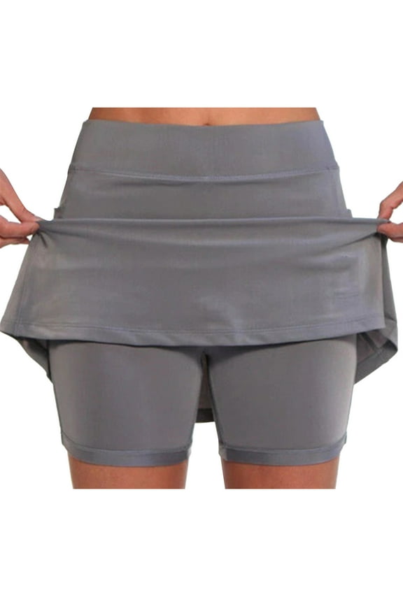 Women Summer Plus Size Skorts Athletic Gym Workout Skirt Tummy Control Running Tennis Golf Workout Shorts