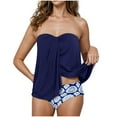 thumbnail image 1 of Generic Women Two Piece Tankini Swimsuit Sweetheart Neck Strapless Bathing Suits Swim Top with Bottom Flowy Beach Swimwears, 1 of 3