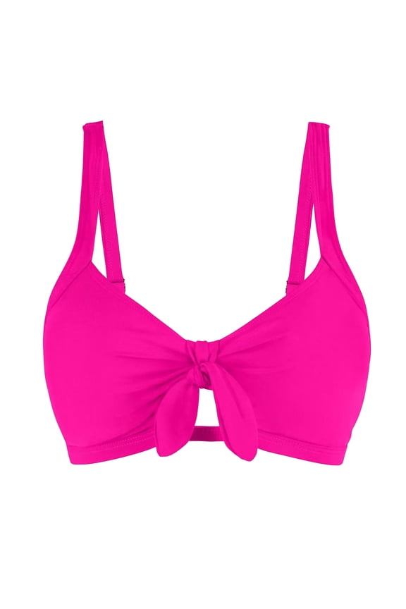 Women Underwire Bikini Top Push Up Swim Top Only Bra Padded Swimsuit Tops Knot Twist Tie-Bow Bathing Suit Tops