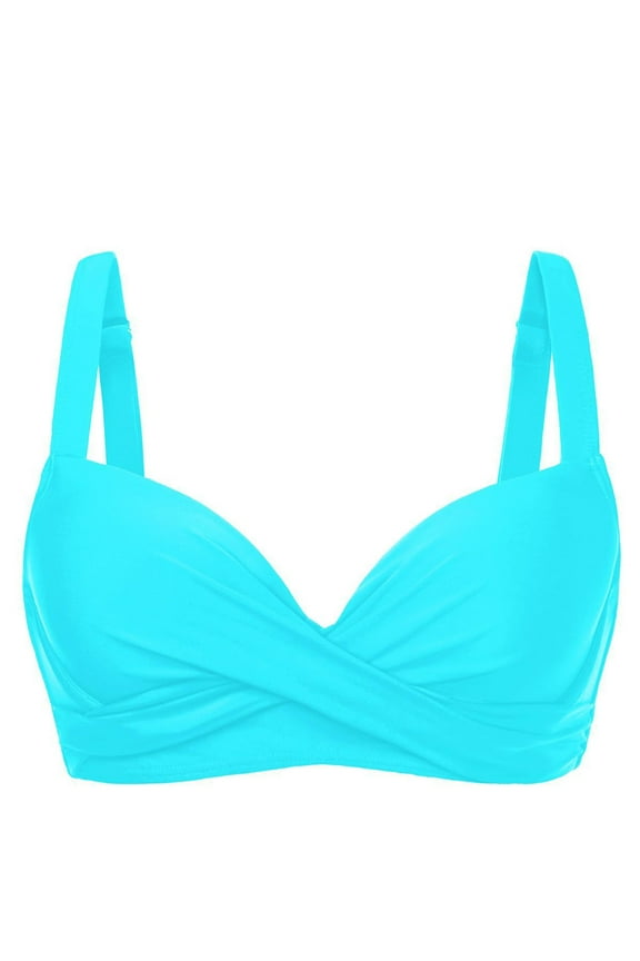 Women Underwire Bikini Top Push Up Wrap V Neck Bathing Suit Top Padded Swim Bra 2025 Swimsuits Top Only