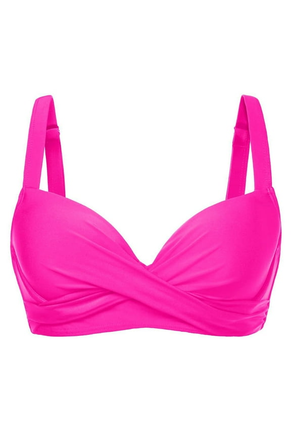 Women Underwire Bikini Top Push Up Wrap V Neck Bathing Suit Top Padded Swim Bra 2025 Swimsuits Top Only