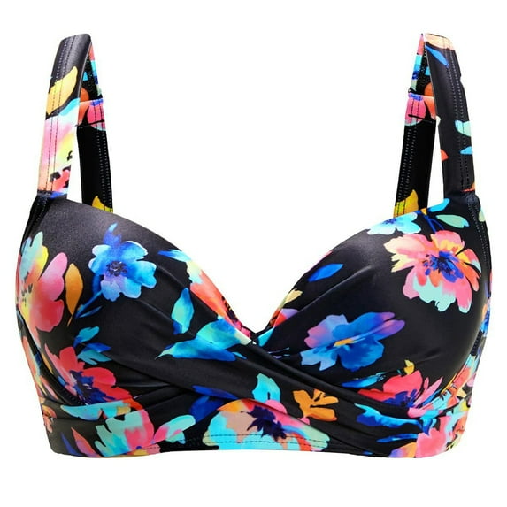 Generic Women Underwire Bikini Top Push Up Wrap V Neck Bathing Suit Top Padded Swim Bra 2025 Swimsuits Top Only