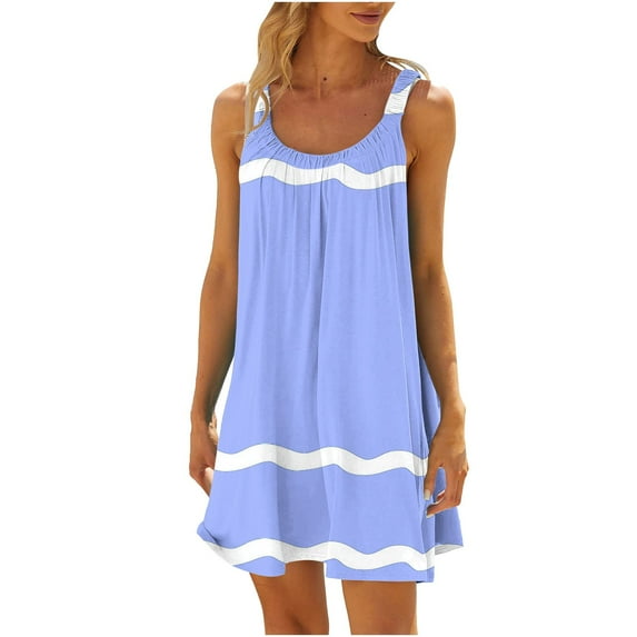 Generic Women Vintage Dress Polka Dot Bow Wide Strap Summer Resort Dresses Swing Elegant Cocktail Tea Party Dress