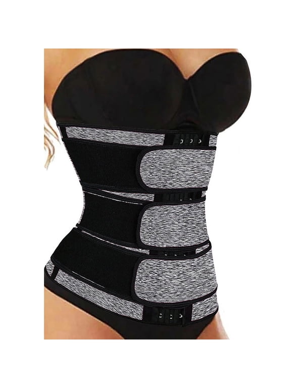 Women Waist Trainer Cincher 3 Straps - Tummy Control Sweat Girdle Workout Slim Belly Band for Weight Loss