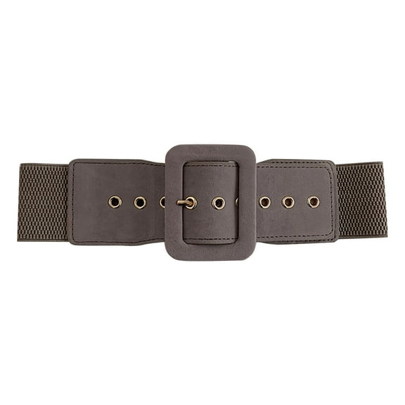 Generic Women Wide Elastic Waist Belt Vintage Stretchy Belt Waistband for Ladies Dresses Women's Suede Elastic Belt Wide Stretchy Belt Vintage Chunky Buckle Belts