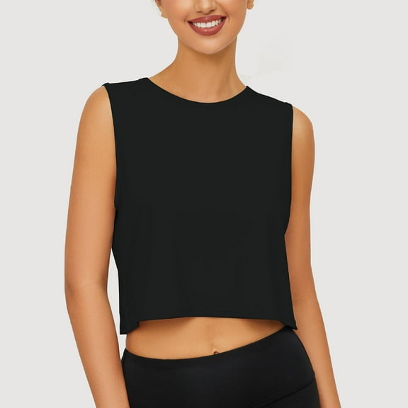 Generic Women's Athletic Tank Tops Loose Fit Sleeveless Sweat-Wicking Stretchy Shirts Fitness Yoga Crop Blouses