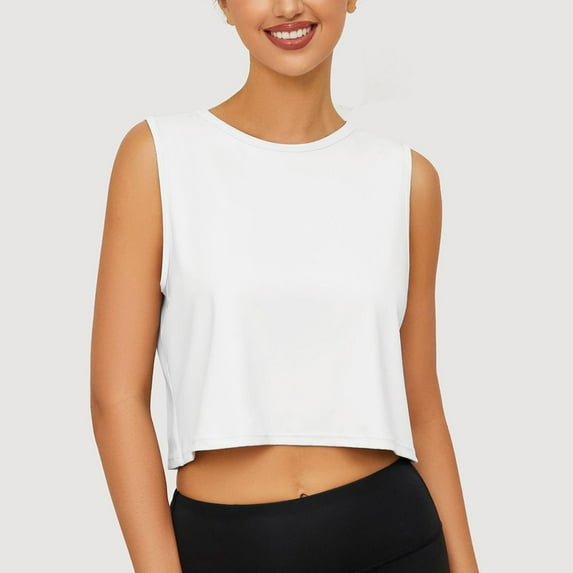 Generic Women's Athletic Tank Tops Loose Fit Sleeveless Sweat-Wicking Stretchy Shirts Fitness Yoga Crop Blouses