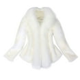thumbnail image 1 of Generic Women's Bride Wedding Party Jacket Faux Fur Coats Wrap Shawl Warm Overcoat Winter Thick Jackets Cozy Open Front Cardigan, 1 of 7