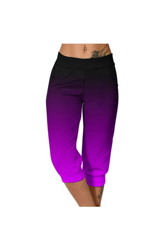 Women's Capri Pants Drawstring High Waisted Sweatpants Lounge Pants Comfy Summer Running Gym Yoga Pant with Pockets