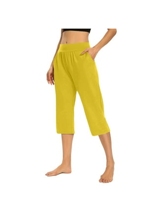 Capri Pants for Women in Womens Pants | Yellow - Walmart.com