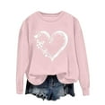 thumbnail image 1 of Generic Women's Casual Heart Printed Drop Shoulder Tops Round Neck Long Sleeve Sweatshirt, 1 of 7