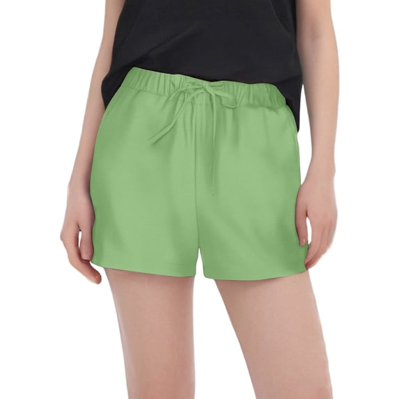 Generic Women's Casual Linen Blend Shorts, High Waist Drawstring Summer Short Pants for Daily Wear Lightweight