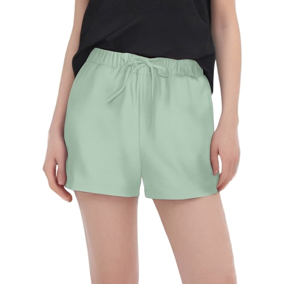 Generic Women's Casual Linen Blend Shorts, High Waist Drawstring Summer Short Pants for Daily Wear Lightweight