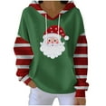 thumbnail image 1 of Generic Women’s Christmas Hooded Sweatshirt Print Striped Long Sleeves Fall Winter Pullover Casual Loose Top with Pocket, 1 of 4