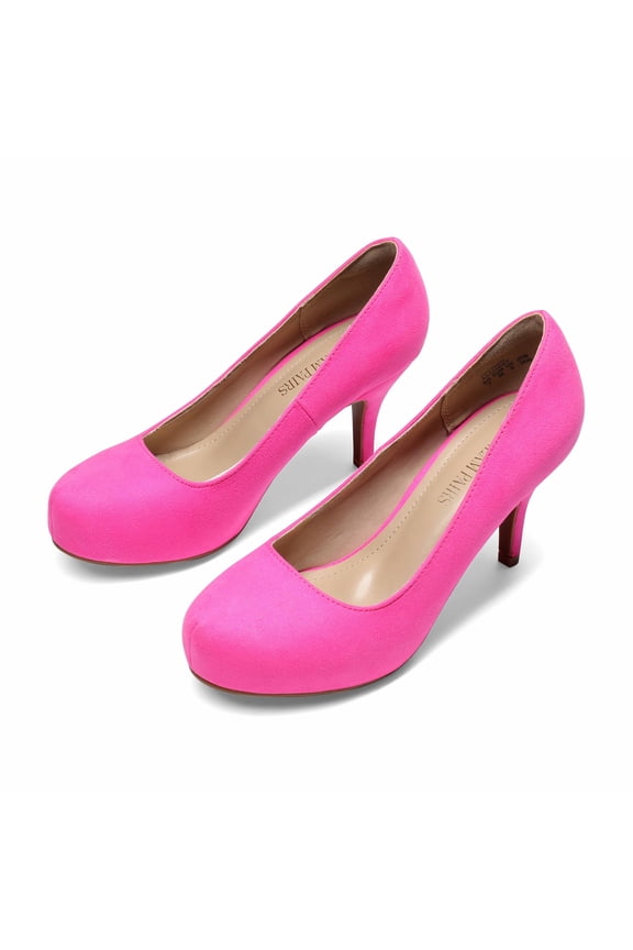 Generic Women's Classic Heel Dress Platform Versatile Low Stiletto Pumps Shoes