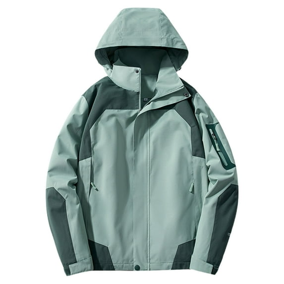 Generic Women's Color Block Rain Jacket Lightweight Softshell Waterproof Windproof Cycling Coat Outdoor Hiking Hooded Jackets