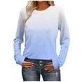 thumbnail image 1 of Generic Women's Colorblock T-Shirts Long Sleeve Fashion Round Neck Casual Top Fall Winter Soft Lightweight Pullover Tops, 1 of 6