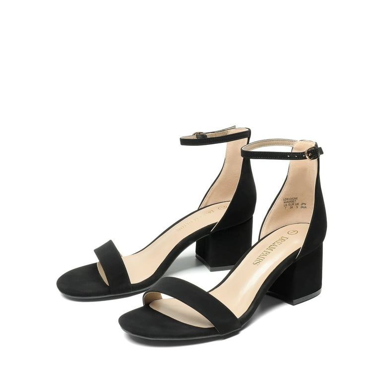Black party sandals low heel outlet