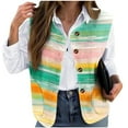 thumbnail image 1 of Generic Women's Flannel Plaid Vest Tops Button Down Collared Sleeveless Jacket Plus Size Casual Vest with Pockets, 1 of 4