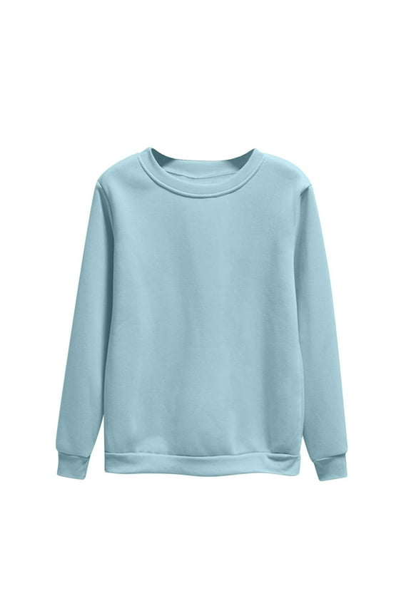 Women's Fleece Lined Sweatshirt Crewneck Cotton Pullover Fall Casual Long Sleeve Warm Tops
