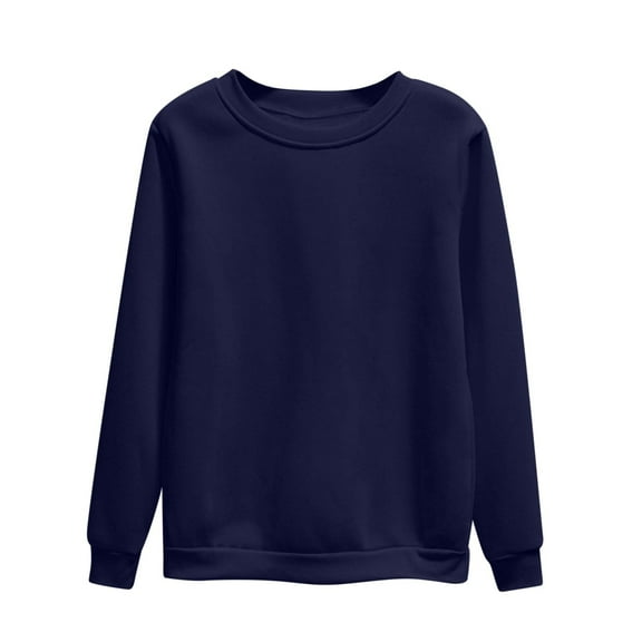 Generic Women's Fleece Lined Sweatshirt Crewneck Cotton Pullover Fall Casual Long Sleeve Warm Tops