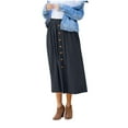 thumbnail image 1 of Generic Women's Flowy Midi Skirt Summer Pleated High Waisted Casual Button Front Skirts, 1 of 7